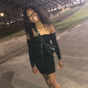 Black off the shoulder bodycon  dress